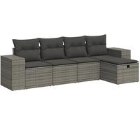 DIVANO DA GIARDINO VIDAXL 5 pz con Cuscini Grigio in Polyrattan - 3325666