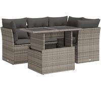 DIVANO DA GIARDINO VIDAXL 5 pz con Cuscini Grigio in Polyrattan - 3326151