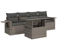 DIVANO DA GIARDINO VIDAXL 5 pz con Cuscini Grigio in Polyrattan - 3326401