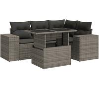 DIVANO DA GIARDINO VIDAXL 5 pz con Cuscini Grigio in Polyrattan - 3326791