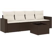 DIVANO DA GIARDINO VIDAXL 5 pz con Cuscini Marrone in Polyrattan - 3218683