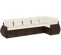 DIVANO DA GIARDINO VIDAXL 6 pz con Cuscini Marrone in Polyrattan - 3221392