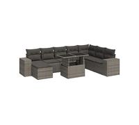 DIVANO DA GIARDINO VIDAXL 9 pz con Cuscini Grigio in Polyrattan - 3326851