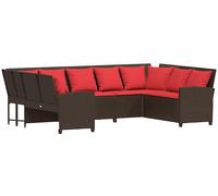 DIVANO DA GIARDINO VIDAXL con Cuscini in Polyrattan Marrone - 3365336
