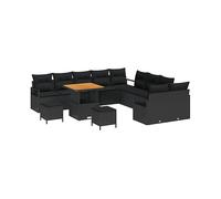 DIVANO DA GIARDINO VIDAXL con cuscino, Polyrattan, Legno massello di acacia, 80x80x71 cm