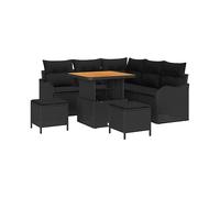 DIVANO DA GIARDINO VIDAXL Polyrattan, acciaio, legno massello di acacia, 71x80x80 cm