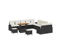 DIVANO DA GIARDINO VIDAXL Polyrattan, Legno massiccio di acacia, 55x90x71 cm