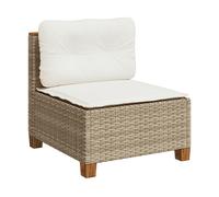 DIVANO DA GIARDINO VIDAXL Senza Braccioli con Cuscini Beige in Polyrattan - 365907