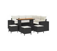DIVANO DA GIARDINO VIDAXL Set da 9 pcs, Polyrattan, 55x110x71 cm
