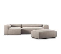 Divano Decotique Grand A 4 Posti, Divano Letto Aperto con Poggiapiedi A Sinistra, Color Sabbia/ Beige