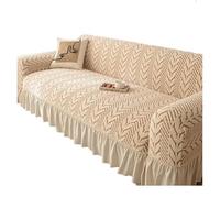 Divano di divano elastico di divano a filo con protezione mobili universali lavabili con gonna jacquard khaki Quadruple(93-118in)(235-300cm)