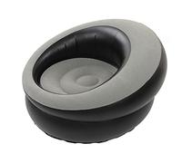 Divano, Divano Gonfiabile, Poltrona Letto Floccata con Divano Gonfiabile in Materiale PVC per Soggiorno, Camera da Letto, Sala Lettura, Ufficio, Balcone, Viaggi (GREY)