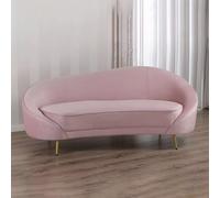 Divano Dormeuse Chaise Longue 2 Posti in Velluto Rosa, Verde, Grigio, Tortora, Nero Art Déco