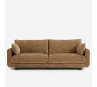 Divano dritto a 2, 3, 4 o 5 posti in ciniglia jacquard, EMILIO Marrone 4 posti