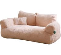 Divano E Poltrona per Cani, Divano per Cani, Divano per Gatti, Divano Morbido E Rilassante, Divano per Animali Domestici Calmante con Sfoderabile E Lavabile, Beige, XX-Large