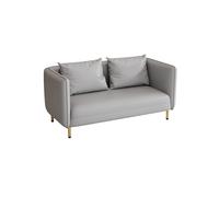 Divano for cabina ristorante da tè,divani casual e set da tavolo,divani for caffetterie commerciali, con schiuma ad alta resilienza e struttura in ferro battuto, for tè al latte(Gray,128*65*70cm)