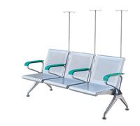 Divano for sala d'attesa, poltrona for infusione con supporto for flebo, panca d'attesa con braccioli, for ospedale, aeroporto, centro commerciale, banca, scuola, barbiere(Silver,175*65*78CM)