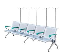 Divano for sala d'attesa, poltrona for infusione con supporto for flebo, panca d'attesa con braccioli, for ospedale, aeroporto, centro commerciale, banca, scuola, barbiere(Silver,290*65*78CM)