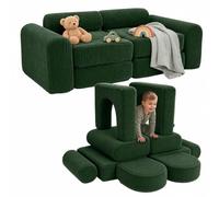 Divano gioco per bambini RelaRelaxdays, modulare, 10 blocchi morbidi, verde