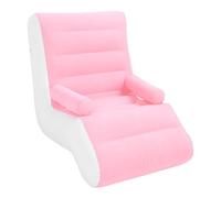 Divano Gonfiabile di Divano Sedia a Sdraio Ripiegabile Portatile con Design a Forma di Braccioli per Rilassante Pisolino Esterno Interno Usa Rosa Bianco 140x85x80cm