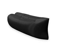 Divano gonfiabile in poliestere di alta qualità, lunghezza 200 cm, altezza 70 cm, opzioni multicolore (nero, rosso, viola, verde, arancione, blu), confezione singola
