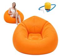 Divano Gonfiabile Sofà Pieghevole Confortevole Leggero Lavabile | Divano Gonfiabile da Relax All'Aperto per Soggiorno Serate Cinema Viaggi Giardino Terrazza Balcone Interni Camera da Arancia