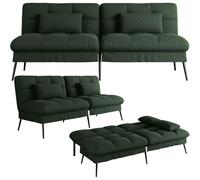 Divano GTPLAYER 3 Posti Letto Pieghevole Schienale Regolabile Verde