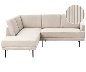 Divano imbottito angolare destro 4 posti con gambe in metallo beige Schienale im