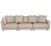 Divano imbottito classico a 3 posti in tessuto Cuscini extra beige