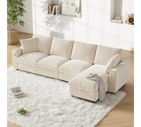 Divano in ciniglia, angolo a forma di L e due braccioli con vano portaoggetti Tavolino pieghevole con due portabevande 1 USB e 1 tipo C. La parte a forma di L può essere posizionata a sinistra o a