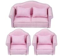 Divano in miniatura per case delle bambole | Lussuosa poltrona divano in scala 1/12 con cuscino, ideale per il soggiorno per collezionisti e decorazioni per la casa delle bambole