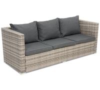 Divano in tecnorattan a 3 posti Roma Garden Point grigio