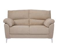 Divano in tessuto a 2 posti 146 cm braccioli imbottito GIADA Camel