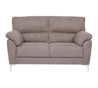 Divano in tessuto a 2 posti 146 cm braccioli imbottito GIADA Tortora