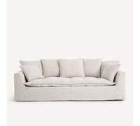Divano in tweed, OTAVIA Bianco 4 posti