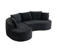 Divano in velluto a coste morbido, traspirante, con portabicchieri e tasca portaoggetti, schiuma ad alta densità, comodo comfort di seduta, cuscino compresso, pronto all'uso, per qualsiasi ambiente