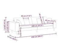 Divano in Velluto con cuscino con cuscino Turchese 208 cm VellutoSofa 2 Posti Tessuto