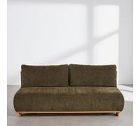 Divano letto 2/3 posti in tessuto riciclato verde kaki