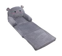 Divano Letto 2 In 1 per Bambini, 3 Strati Pieghevole in Tessuto e Spugna, Sofà Cartoon Grigio - Comfort, Facile Pulizia, Ideale per Relax e Sonno dei Bambini (3 Capa)