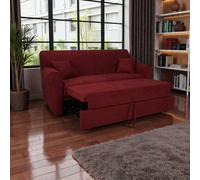 Divano letto 2 posti 180 cm tessuto Bordeaux