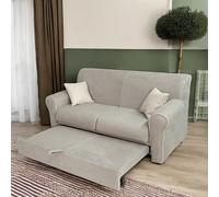 Divano letto 2 posti 180 cm tessuto Tortora bordino beige