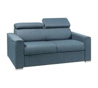 Divano letto 2 posti a ribalta memory foam DUNLOPILLO Posto letto: 120cm Materasso: 14cm Tessuto Blu - VIZIR