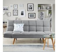 Divano Letto 2 Posti con Braccioli Apertura Clic Clac Imbottitura in Schiuma Grigio