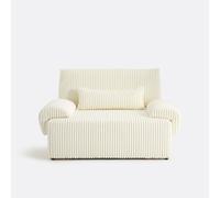 Divano letto 2 posti, con contenitore, in velluto a coste XL, MAONA Beige 2 posti