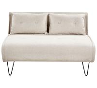 Divano letto 2 posti glamour con cuscini in tessuto beige chiaro Vestfold