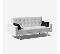 Divano Letto 2 posti in Similpelle Agata Matrimoniale Pronto Letto - Bianco