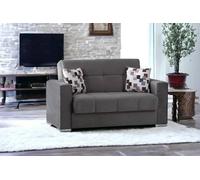 Dmora Divano Letto 2 posti Manuel, Divano Contenitore lineare, Sofà da Soggiorno in Tessuto Imbottito con Apertura Click-clack, 160x85h91 cm, Grigio