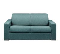 Divano letto 2 posti ribalta Doghe larghe 120cm Materasso 18cm Memory foam DUNLOPILLO Tessuto Blu - CALITO
