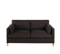 Divano letto 3/4 posti in tessuto tramato grigio antracite, materasso 10 cm