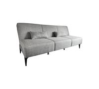 Dmora Divano Letto 3 posti Hugo, Sofà in Tessuto, Divano con Apertura Click-clack, con Cuscini, 190x70h80 cm, Grigio